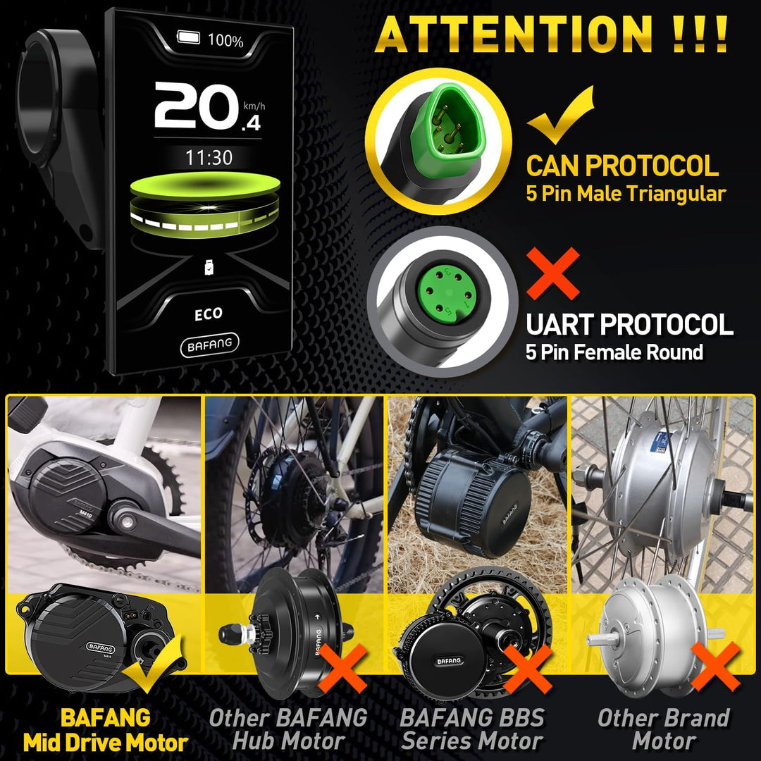 Bafang eBike Display UART CAN Protokoll DPC18 / DPC010 für BBS01B BBS02B BBS-HD Mid Motor M620, M600