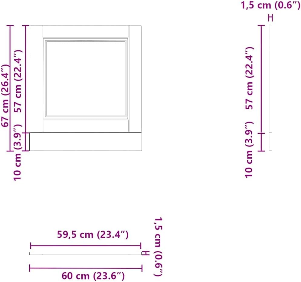 vidaXL Geschirrspülerblende Porto Altholz-Optik 60x1,5x67 cm, Geschirrspüler Frontblende, Geschirrsp