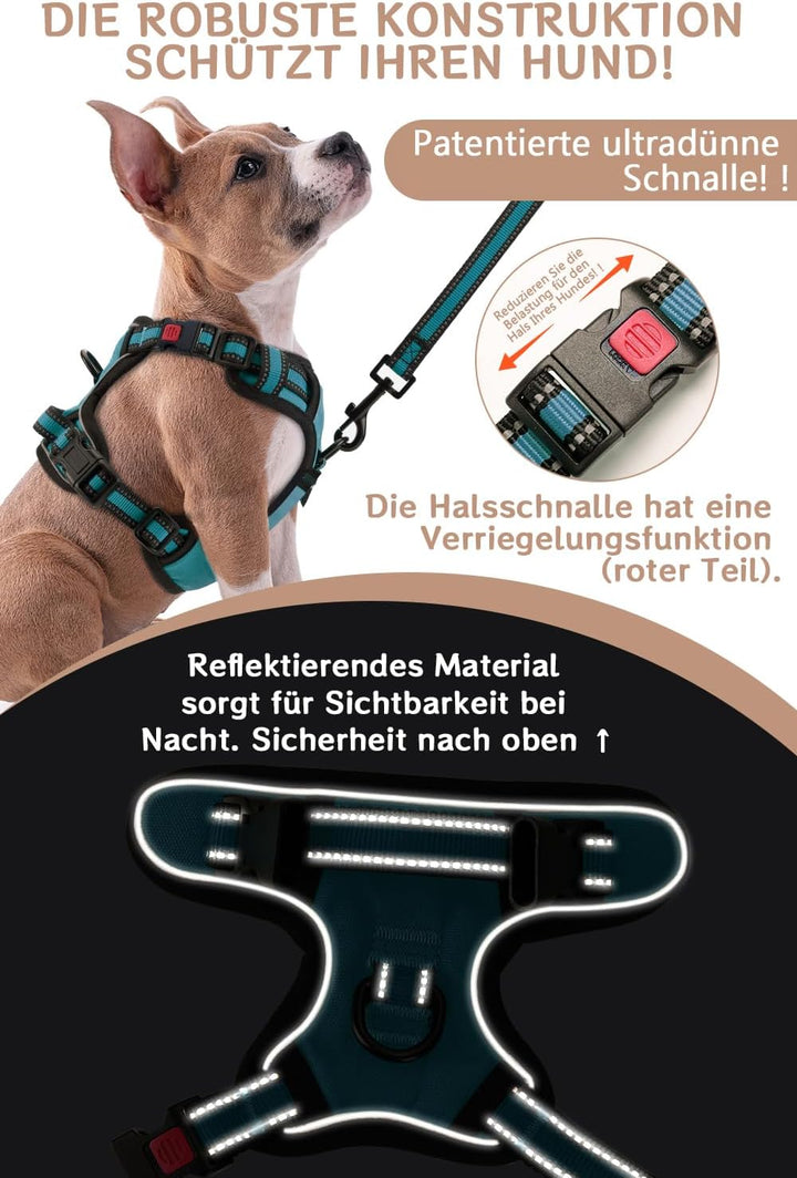 BaoCheng Hundegeschirr Anti Zug Hundegürtel,Kleine/mittlere/grosse Hunde,Atmungsaktives Mesh, Einfac