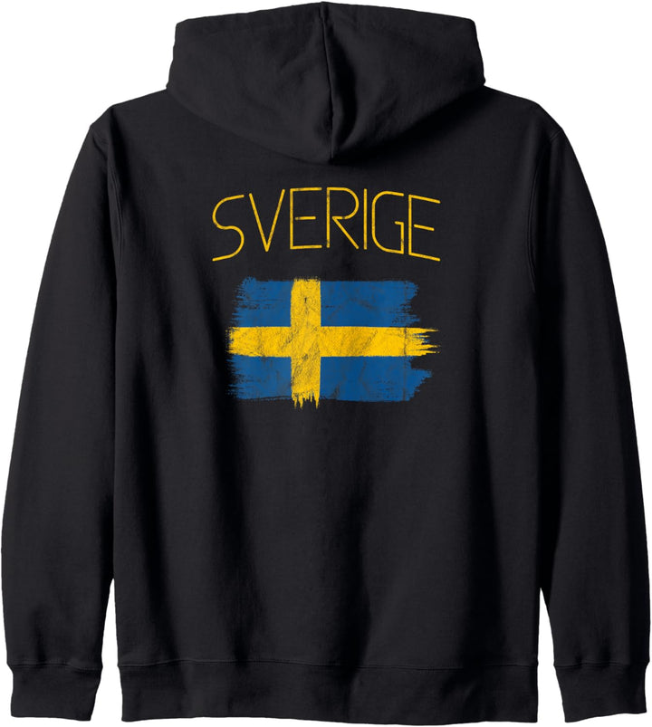 Sverige (Vintage) – Schweden-Flagge Kapuzenjacke