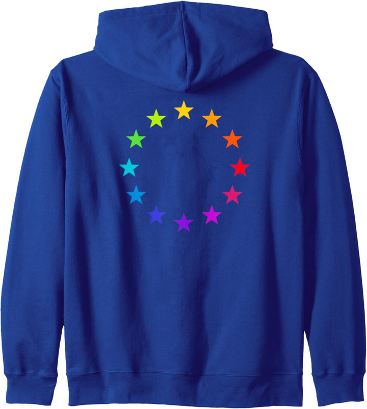 EU Flagge bunt Sterne Regenbogen Farben Fahne Logo Europe Kapuzenjacke