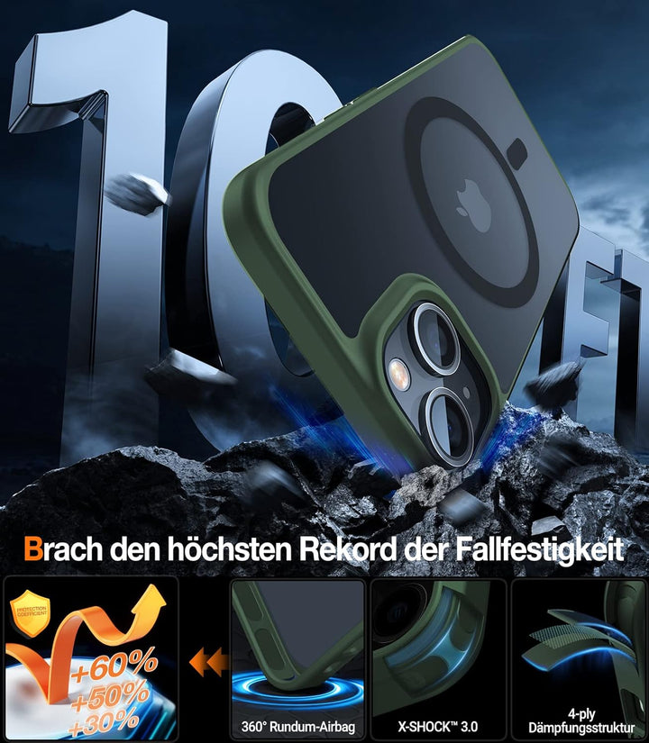 TORRAS Speziell für iPhone 13 Hülle für Magsafe (Militärschutz) (Starke Magnetische Adsorption) Schu