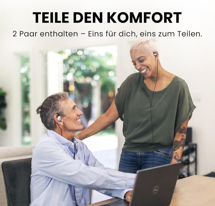 Avantree Resolve (Klein & Gross) – 2er-Pack Kabelgebundene Open-Ear-Kopfhörer Mit Mikrofon, Bequemer