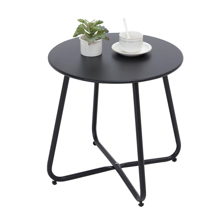 Beistelltisch, Kleiner Beistelltisch Metall, Garten Rund, Couchtish & Kaffeetisch mit Verstellbarer