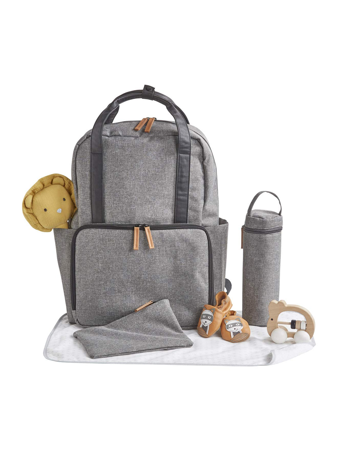 VERTBAUDET Wickelrucksack, grau meliert, 1 Unité (Lot de 1)