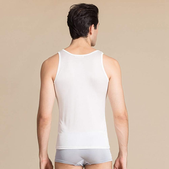 Herren Tank Top Tanktop aus 100% Natur Seide Sanft Komfortabel ärmelloses T-Shirts 3XL Marine, 3XL M