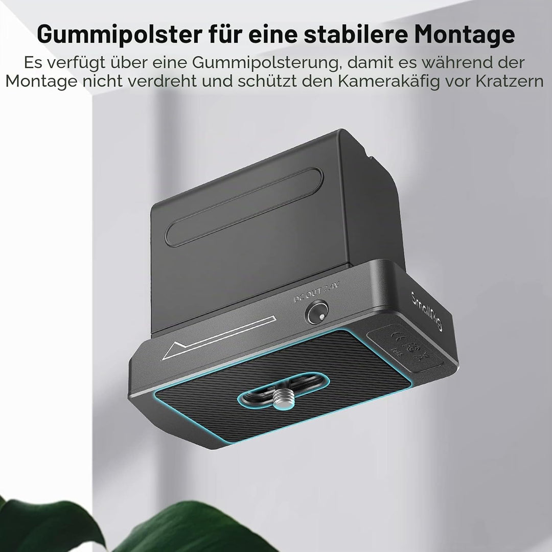 SMALLRIG NP-F Akku Adapterplatte Lite für Sony A7 A9 / BMPCC 4K 6K / GH5 / Z6 Z7, mit 12V DC / 7,4V