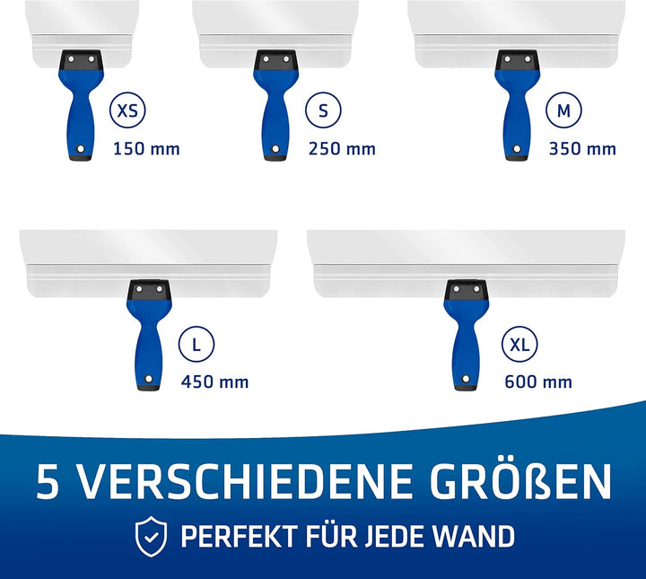 HOGARD Flächenspachtel aus Rostfreiem Stahl mit Weichem | Ergonomischem Griff - Perfektes Spachtelwe