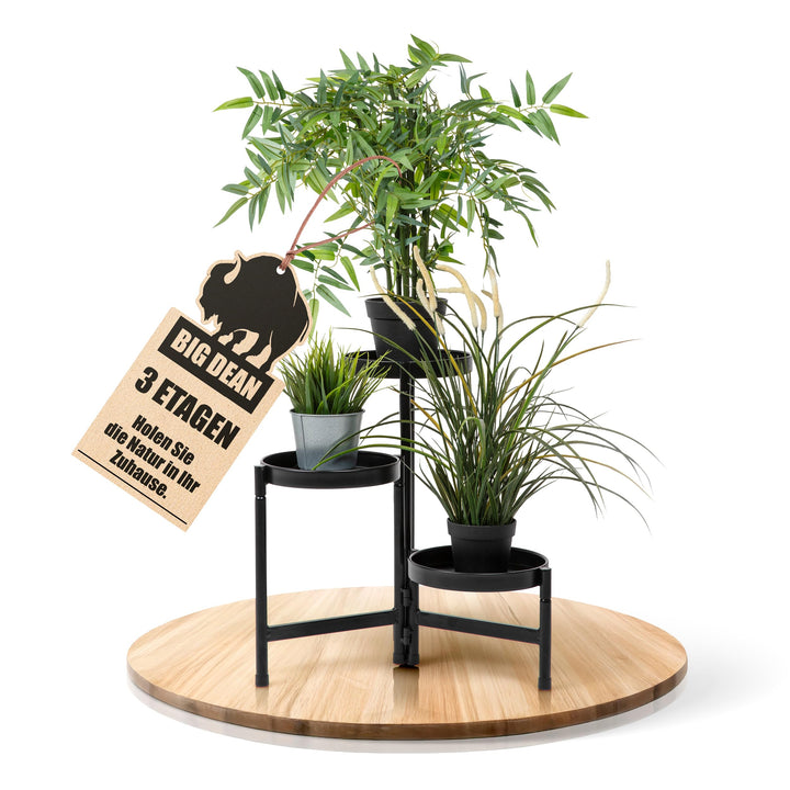 BigDean 3 Etagen Blumenständer klappbarer Pflanzenständer robuster Blumenständer Metall, 3 Etagen