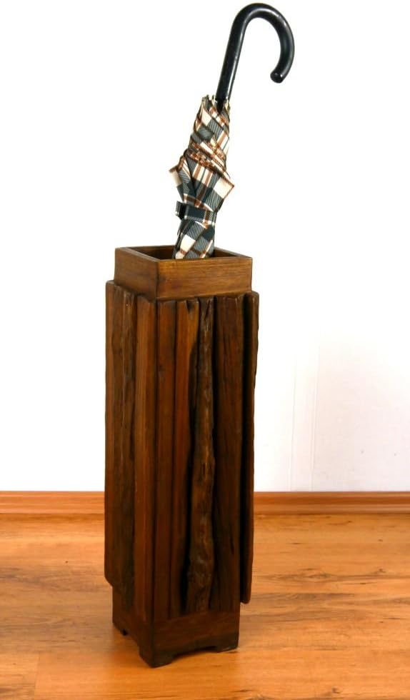 livasia Regenschirmständer aus Teakholz oder Hartholz, Schirmhalter, Schirmständer, Regenschirmhalte