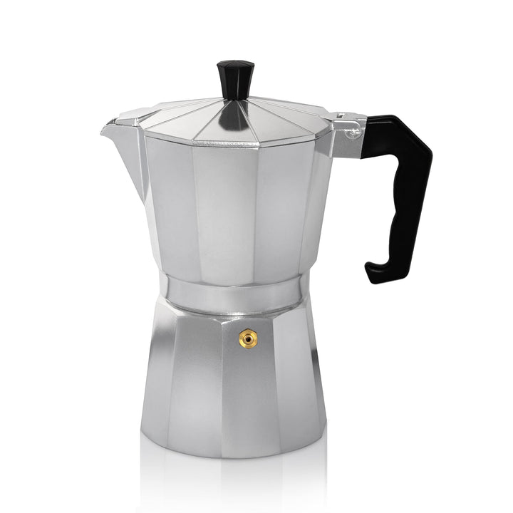 KRÜGER Aluminium-Espressokocher mit Silikon-Dichtring für 6 Tassen - schnelle und einfache Espresso-