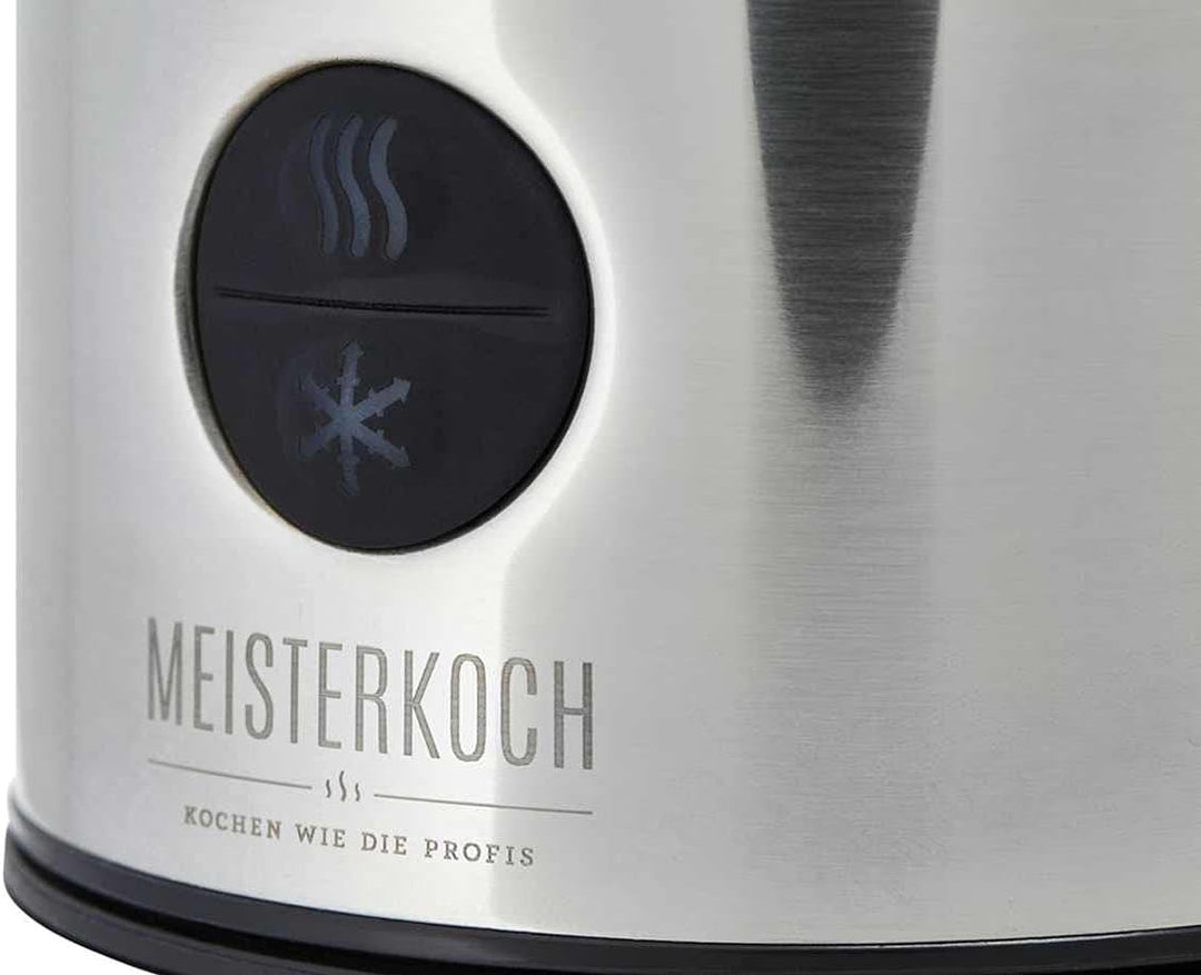 MEISTERKOCH Milchaufschäumer MA-450 aus Edelstahl in silberfarben, elektrisch, 150 ml aufschäumen, 3