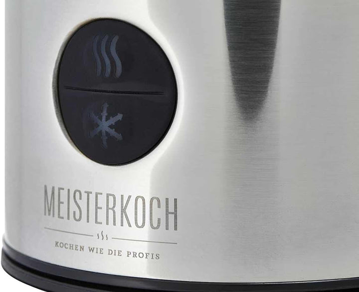 MEISTERKOCH Milchaufschäumer MA-450 aus Edelstahl in silberfarben, elektrisch, 150 ml aufschäumen, 3