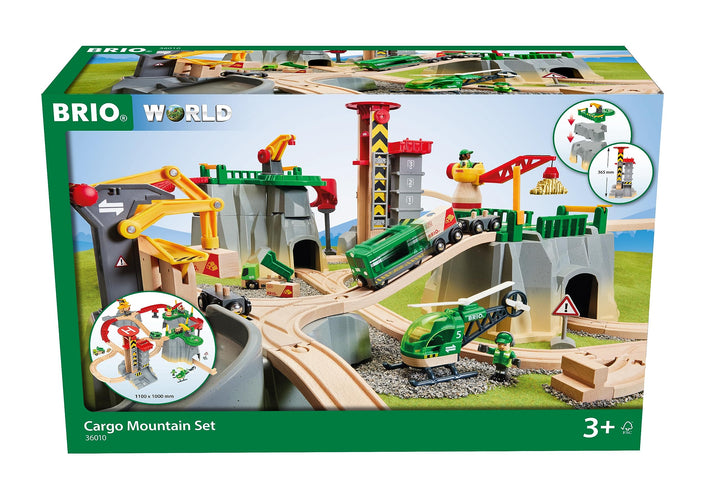 BRIO World 36010 Gebirgs-Frachten Set Deluxe - Eisenbahn-Spass auf Mehreren Ebenen mit viel Zubehör