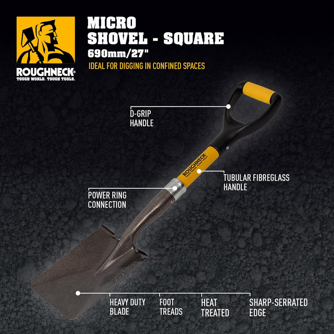 ROUGHNECK-68-006-Pala Micro punta cuadrada 685 mm 1 Bunt, 1 Bunt