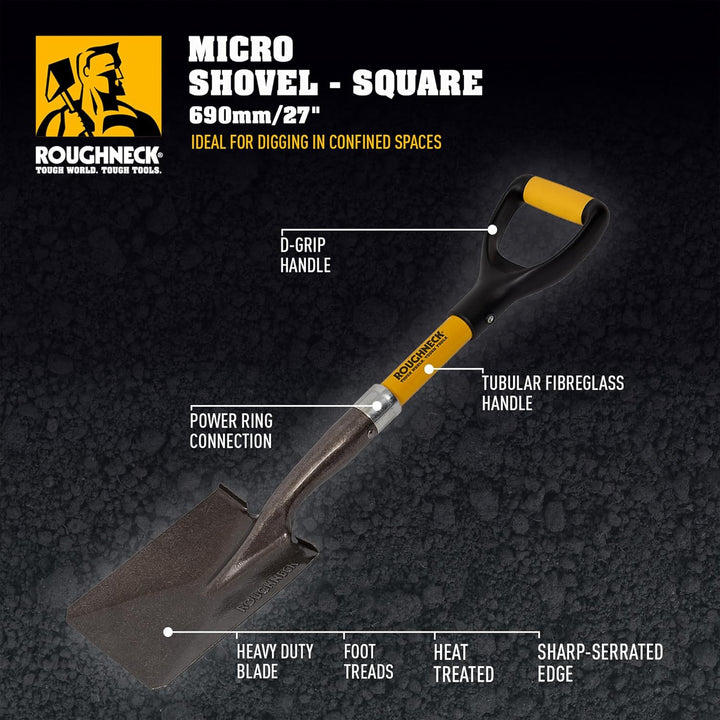 ROUGHNECK-68-006-Pala Micro punta cuadrada 685 mm 1 Bunt, 1 Bunt