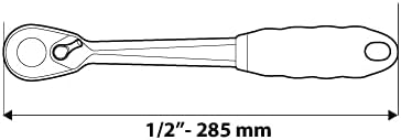 NEO TOOLS 08-519 Ratsche 1/2", 285 mm, 285 mm