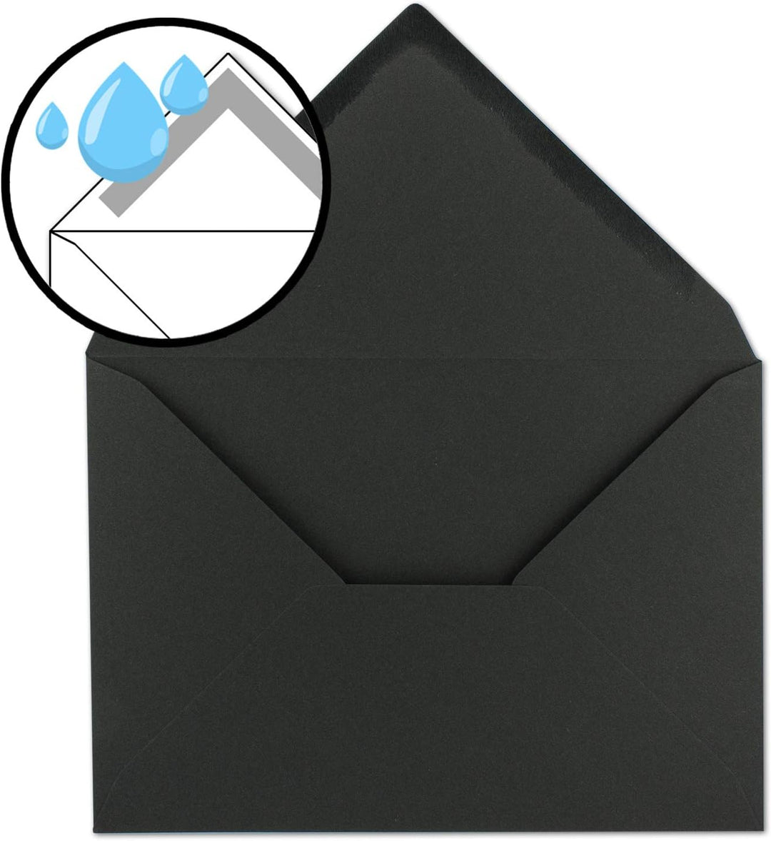 300x Vintage Brief-Umschläge DIN C5 Kraftpapier 120 g/m² - 157 x 225 mm - schwarz Recycling - Nasskl