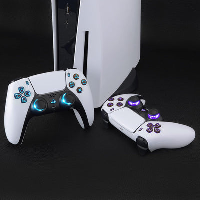 eXtremeRate 9 Modi 7 Farben DTF V3 LED Kit für ps5 Controller Ersatz Leuchttaste D-Pad Thumbsticks S