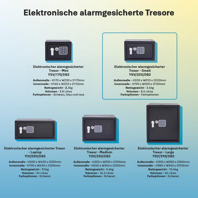 Yale Elektronischer Tresor - YSV/200/DB2 - Klein - Schwarz - Standardsicherheit Klein - Neu Schwarz,