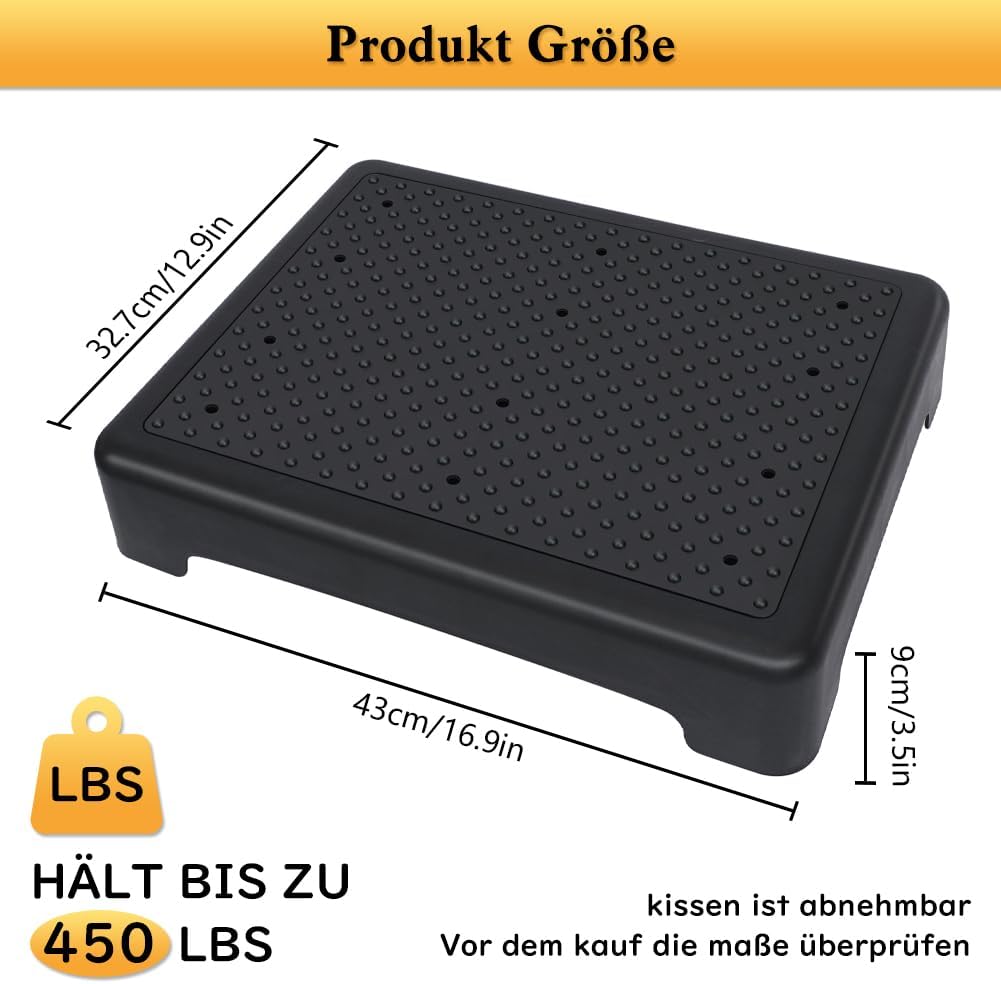 YHANEC Trittstufe Indoor & Outdoor, Steighilfen für ältere Menschen, Fussstützen mit Rutschschutz, H