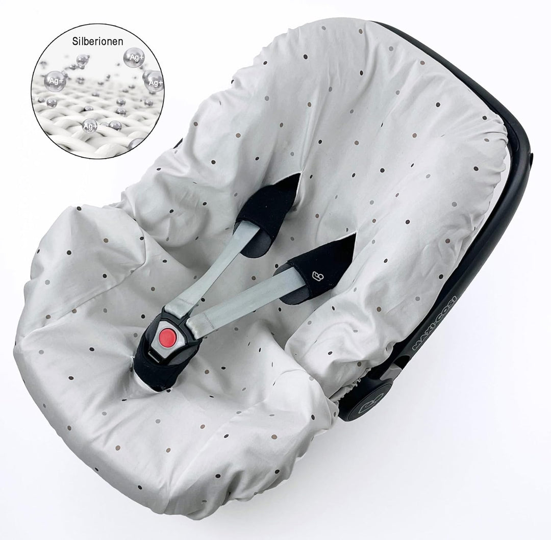 Sommerbezug Babyschale Bezug Universal, 100% antibakterielle Baumwolle mit Silberionen, Schonbezug B