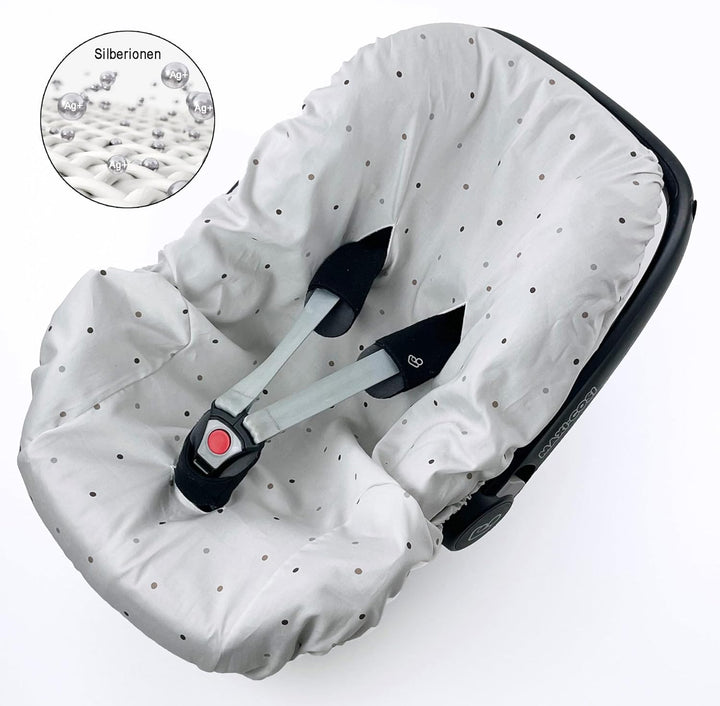 Sommerbezug Babyschale Bezug Universal, 100% antibakterielle Baumwolle mit Silberionen, Schonbezug B