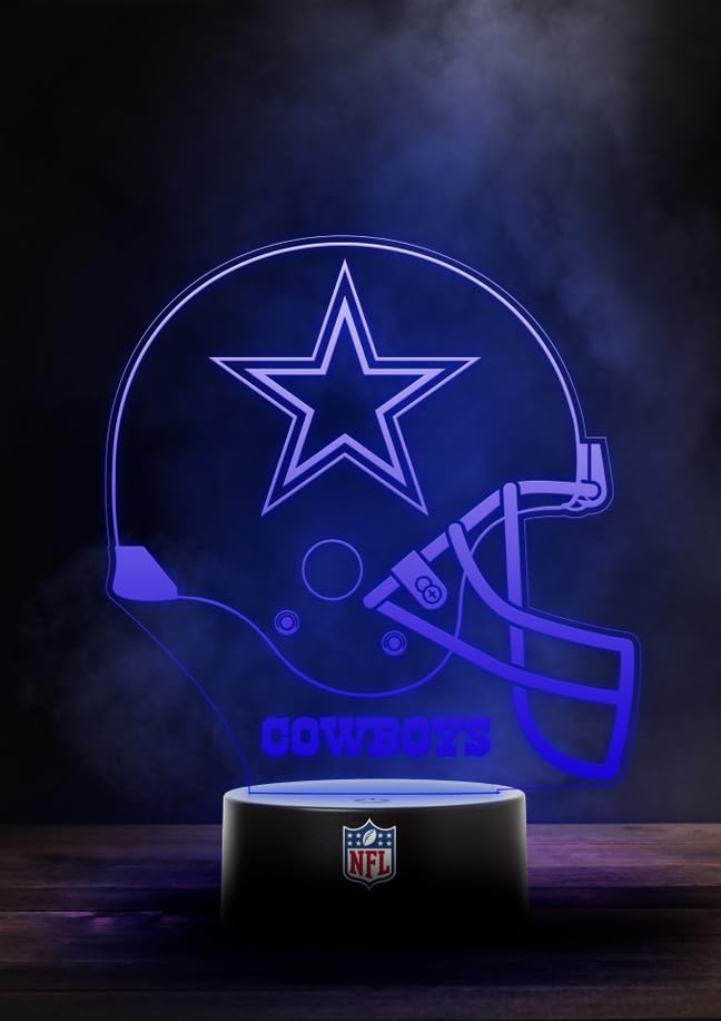 Great Branding Dallas Cowboys NFL LED Lampe Licht Logo Helm, Wechselmodus mit 6 unterschiedlichen Fa