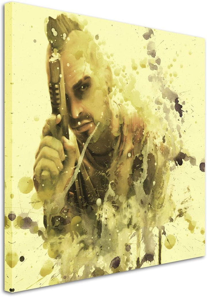 Far_Cry_60x60cm Splash Art Paul Sinus Aquarell, Gemälde, Kunstbild auf Leinwand