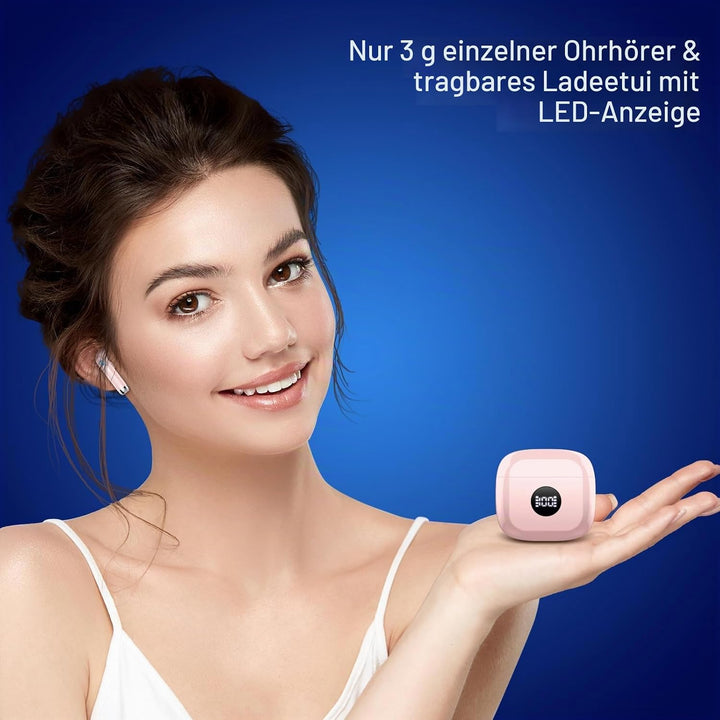 Bluetooth Kopfhörer, Tiefer Bass in ear kopfhörer, 4 ENC Noise Cancelling Mic Earbuds, 50Std 3D HiFi
