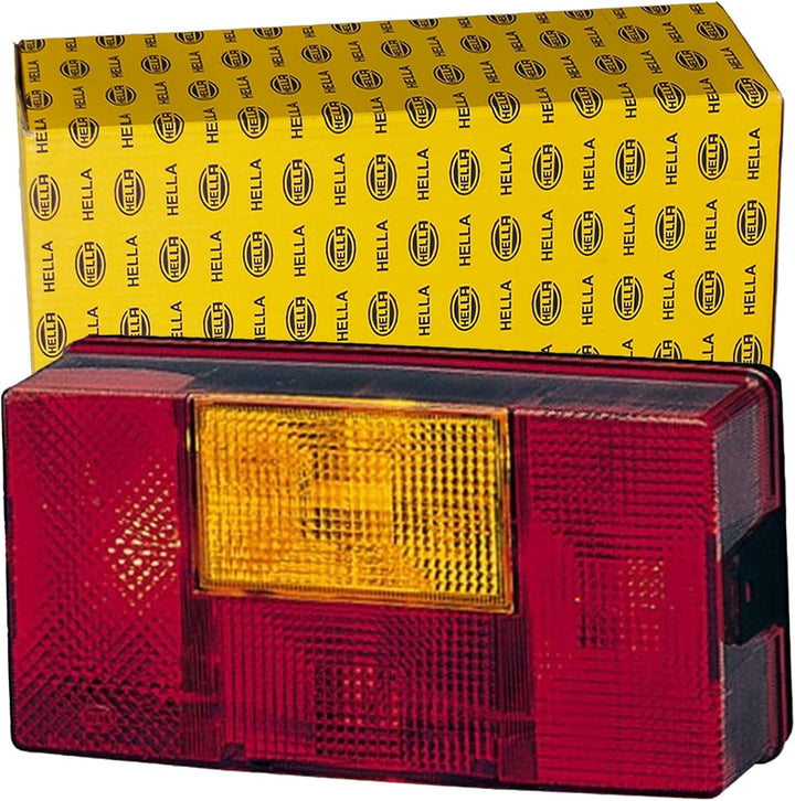 HELLA Rückleuchte - Glühlampe - 24V / 12V - Anbau - ECE - Lichtscheibenfarbe: rot/gelb - Stecker: Fl