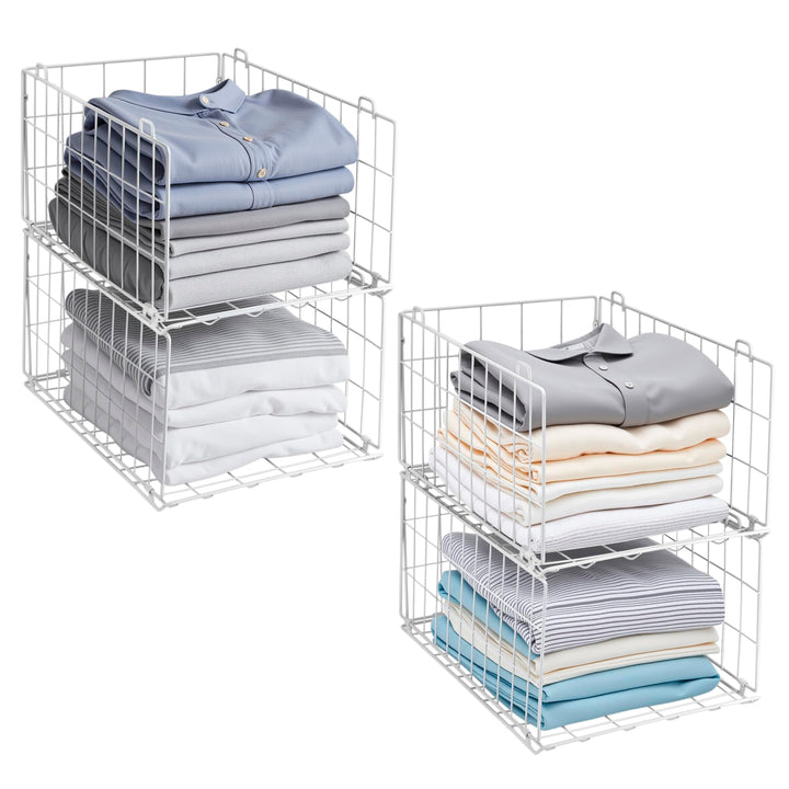 Kleiderschrank Aufbewahrung Organizer, Kleiderschubladen Organizer, Stapelbarer Metalldrahtkorb für