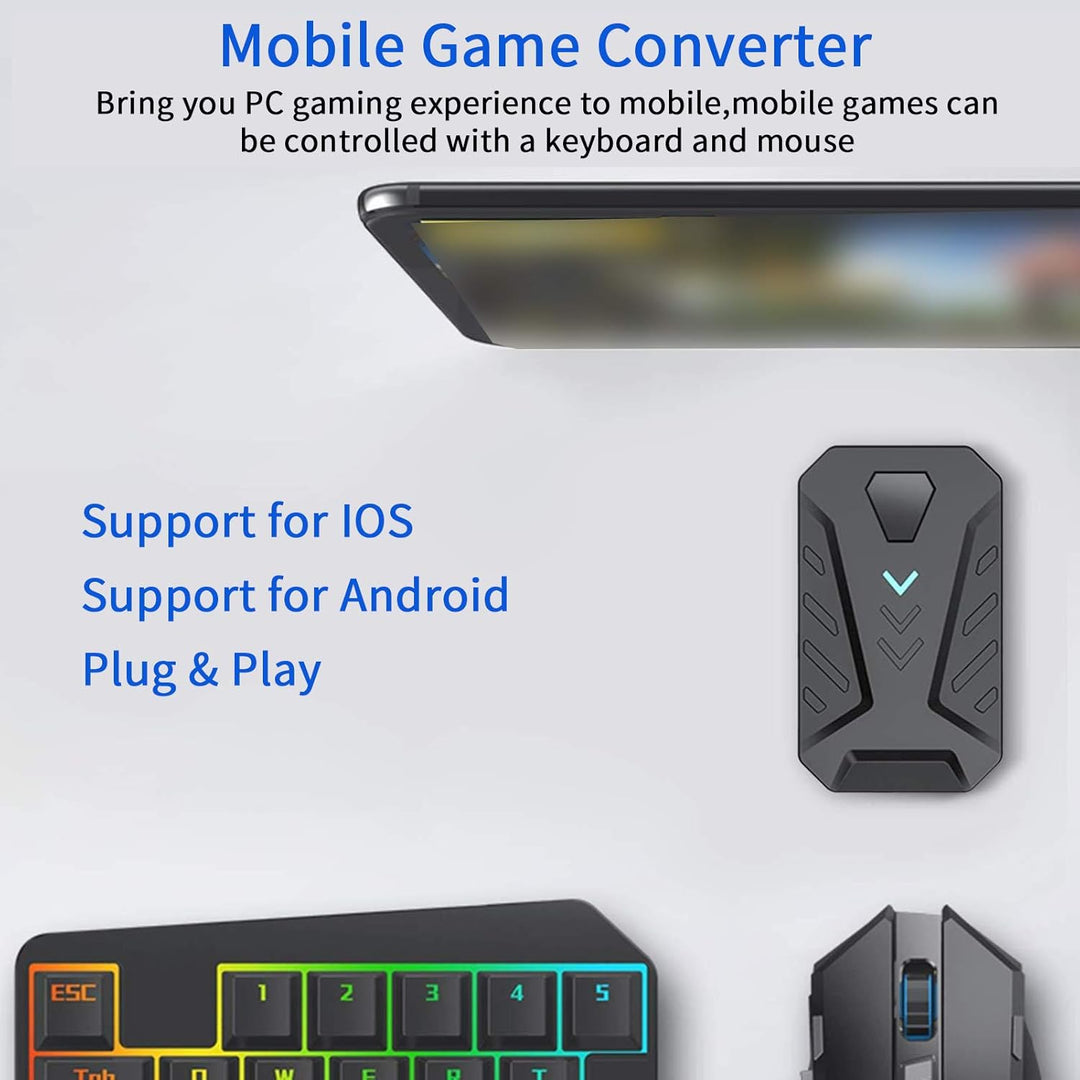 Mobile Game Keyboard Mouse Adapter, Bluetooth Gaming Tastatur Maus Konverter, Mobile Gamepad Control