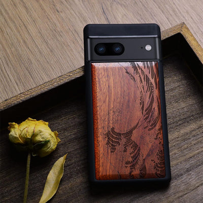 Carveit Handyhülle für Google Pixel 7 Case [Holz und TPU Silikon Hybrid hülle] Stossfeste Stossstang