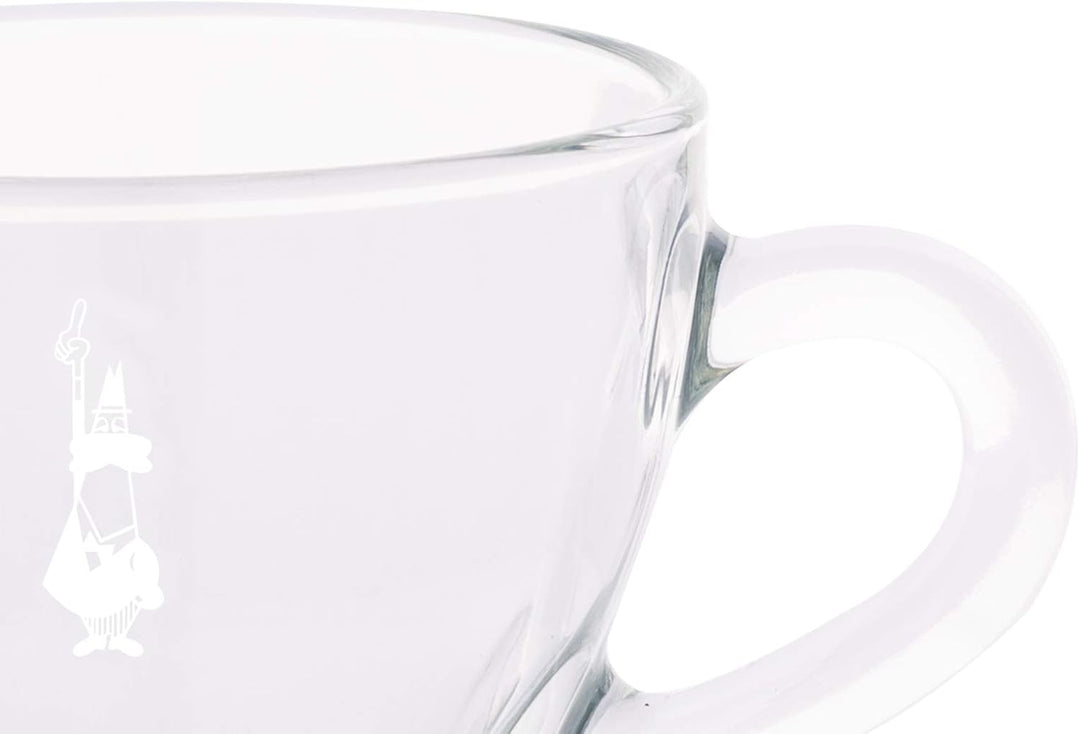 Bialetti Set 2 Glas Tazzine Espresso Istituzionali (con Piattino), Vetro, 2 unità, Durchsichtig 2 x