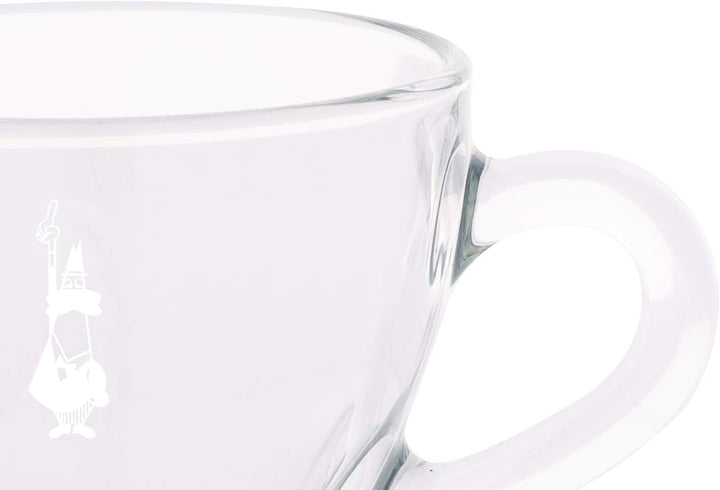 Bialetti Set 2 Glas Tazzine Espresso Istituzionali (con Piattino), Vetro, 2 unità, Durchsichtig 2 x