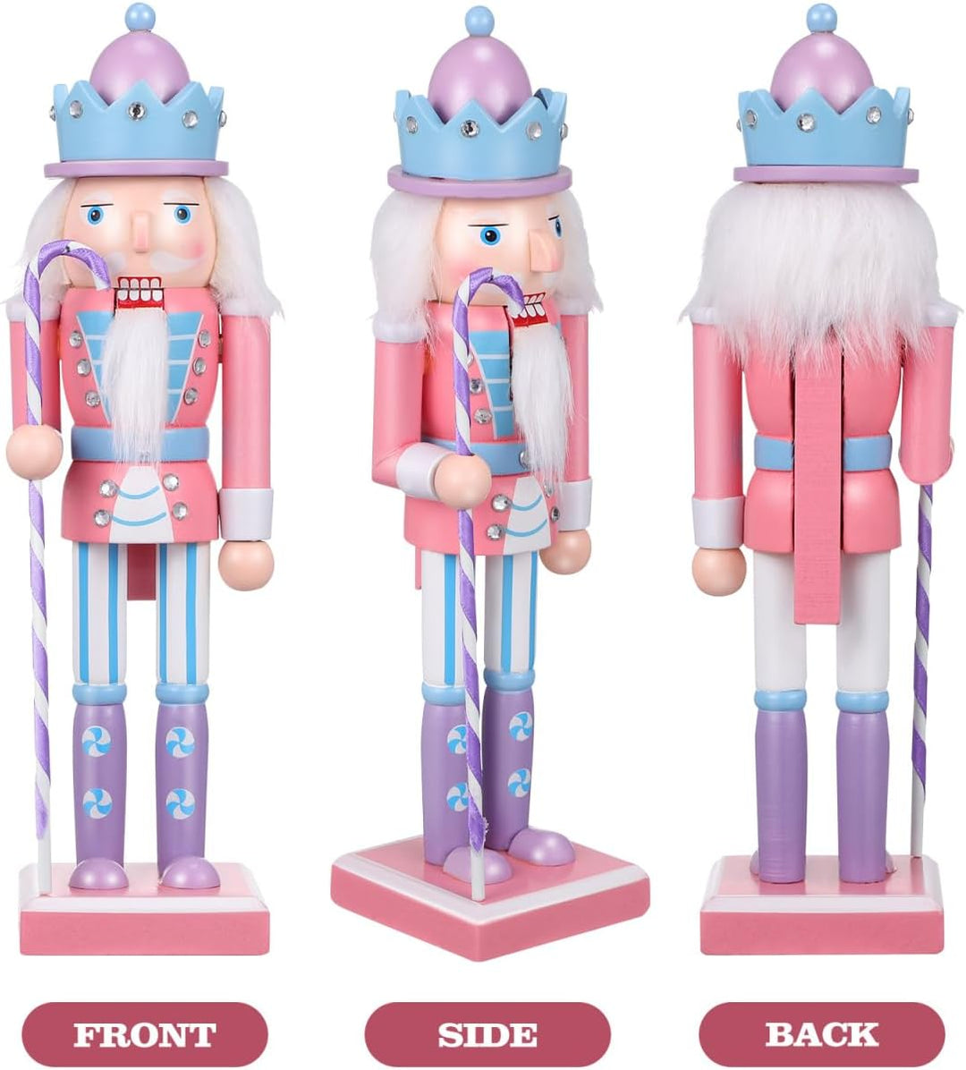 Veemoon Rosa Holz Weihnachts Nutcracker SüssIgkeiten Soldat Weihnachtsdekoration Tisch Nussknacker F