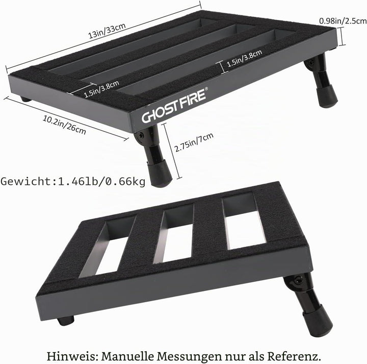Ghost Fire Gitarren-Pedalboard aus Aluminiumlegierung, superleichtes Effekt-Pedalboard mit Tragetasc