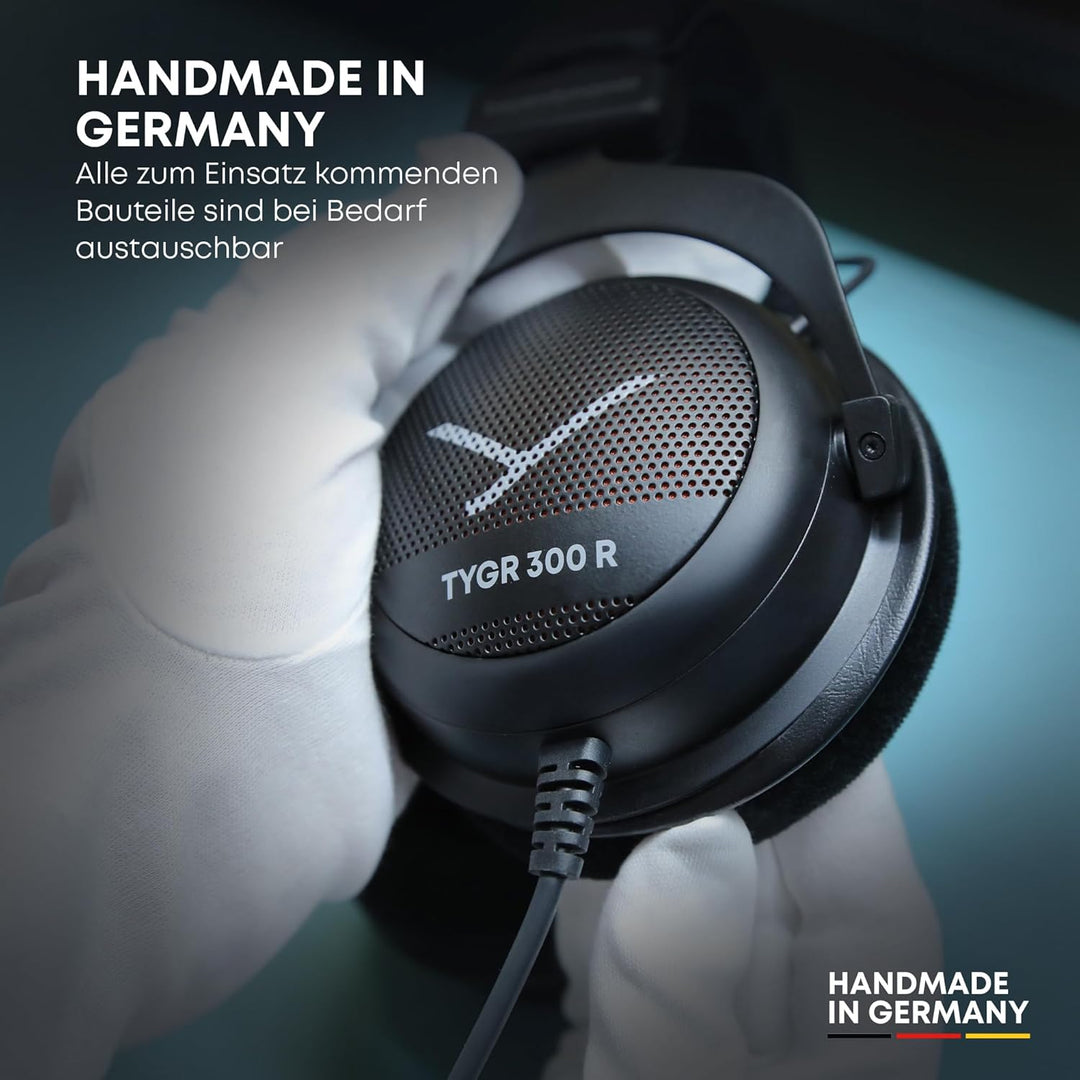 beyerdynamic TYGR 300 R Kopfhörer, offener Gaming-Kopfhörer, kabelgebunden, schwarz, geeignet für PS