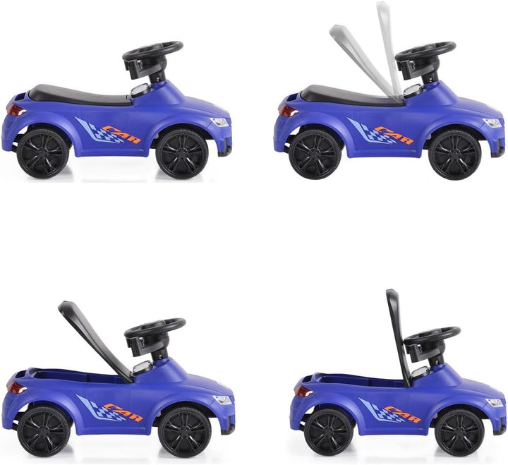 Moni Rutschauto, Victory 2 in 1 Rutscher mit Griff Lehne Fussstütze Musikfunktion blau, Blau