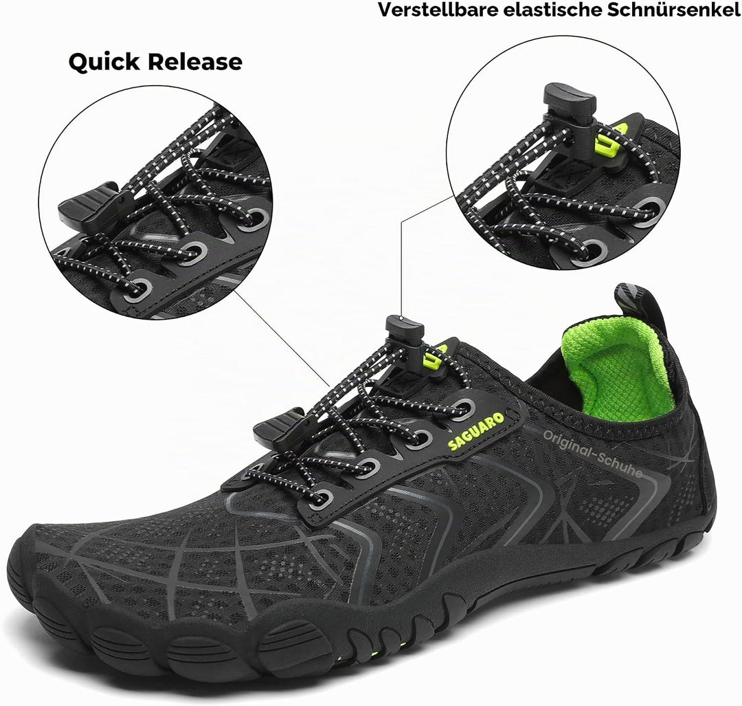 SAGUARO Unisex-Erwachsene Badeschuhe Atmungsaktiv Dicke Sohle Gr.36-46 37 EU Graphit Schwarz, 37 EU