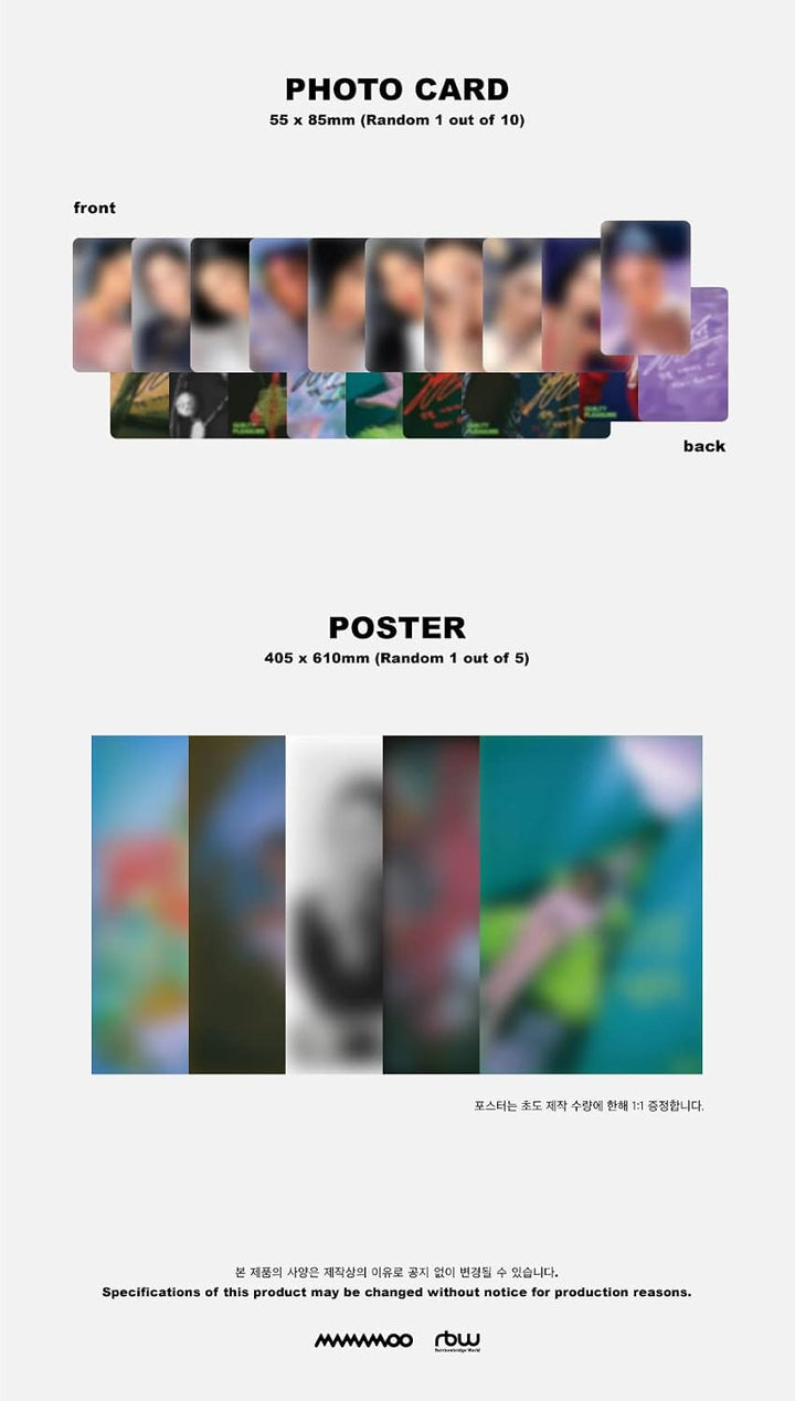 HWASA MAMAMOO – Guilty Pleasure (1. Einzelalbum), Album, gefaltetes Poster und zusätzliche Fotokarte