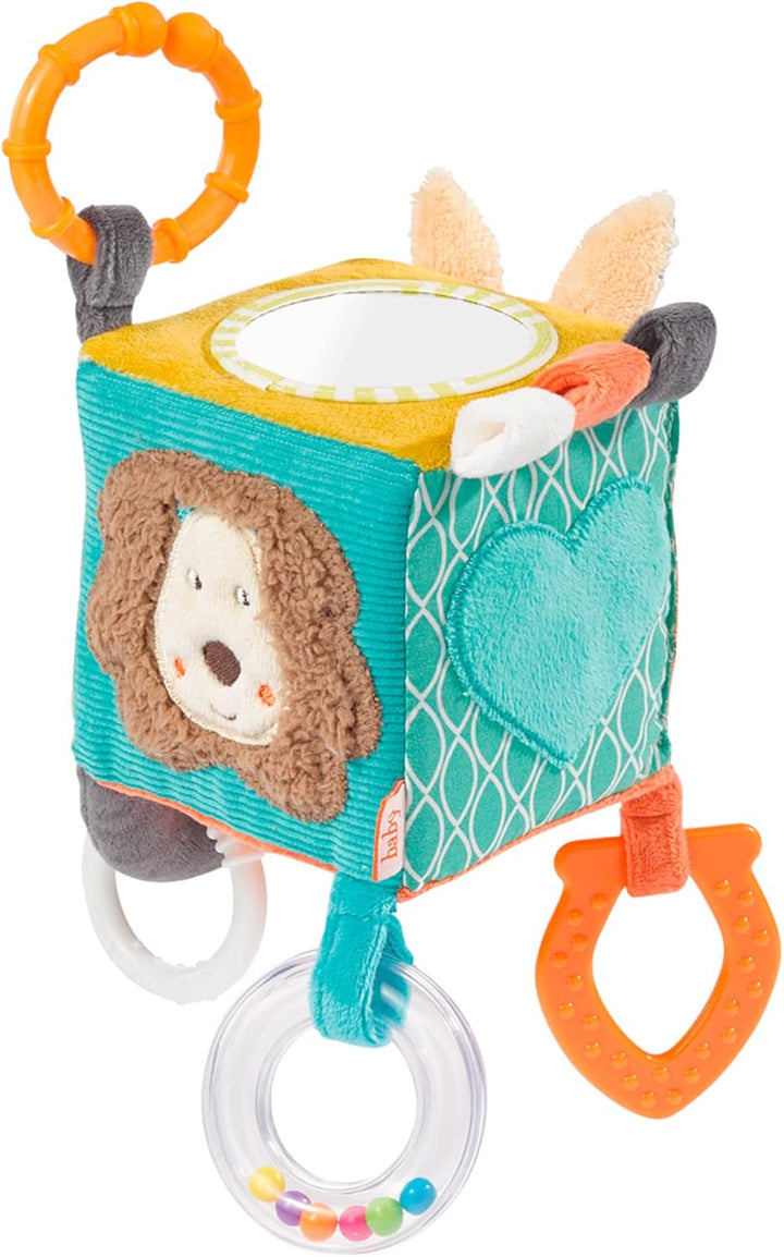 Fehn Motorikwürfel Funky Friends - Motorikspielzeug Baby Aktivitätswürfel & Activity-Spieltier Flede