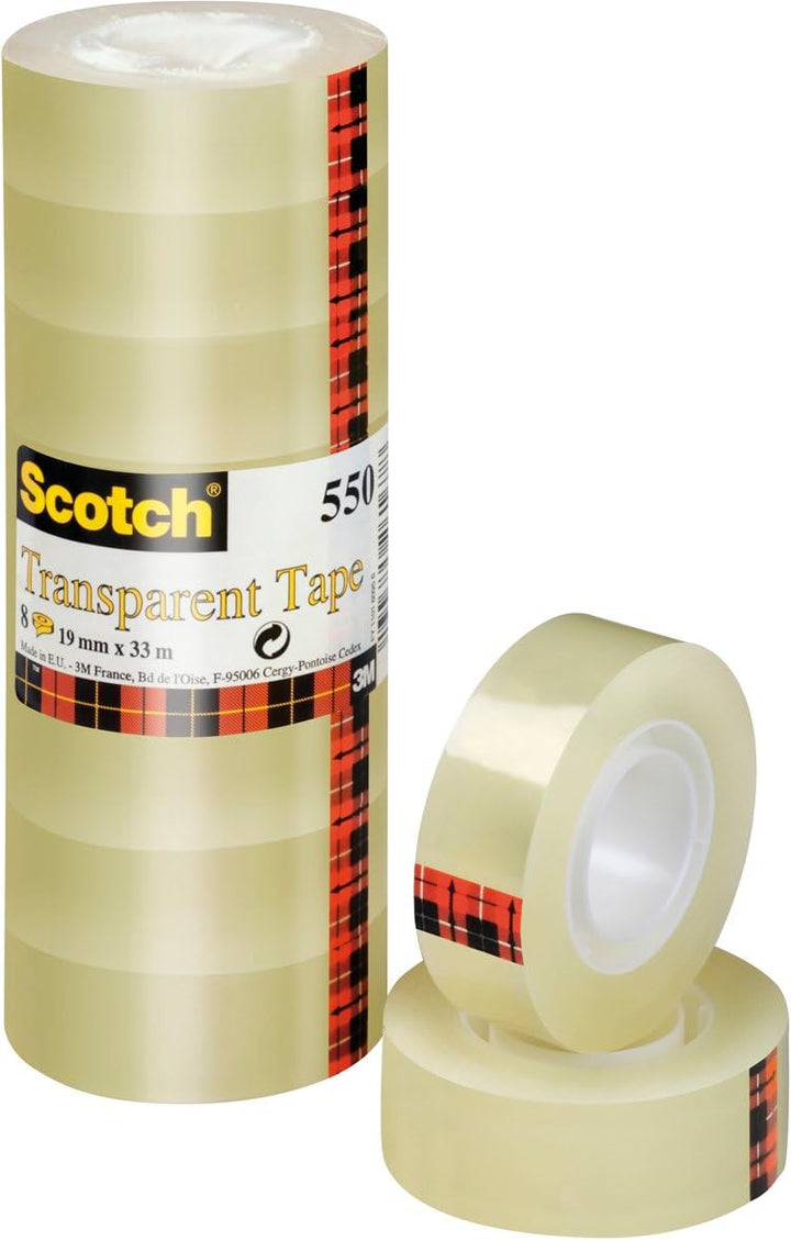 Scotch Klebebandabroller C10 – Tischabroller mit austauschbarem Rollkern in Schwarz &amp; Transparentes
