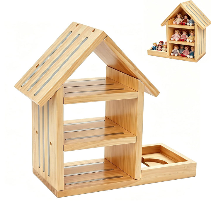 für Tonie Regal, Magnetisches Regal Geeignet für TonieBox 1 und TonieBox 2, Kiefer Holz Wandregal fü
