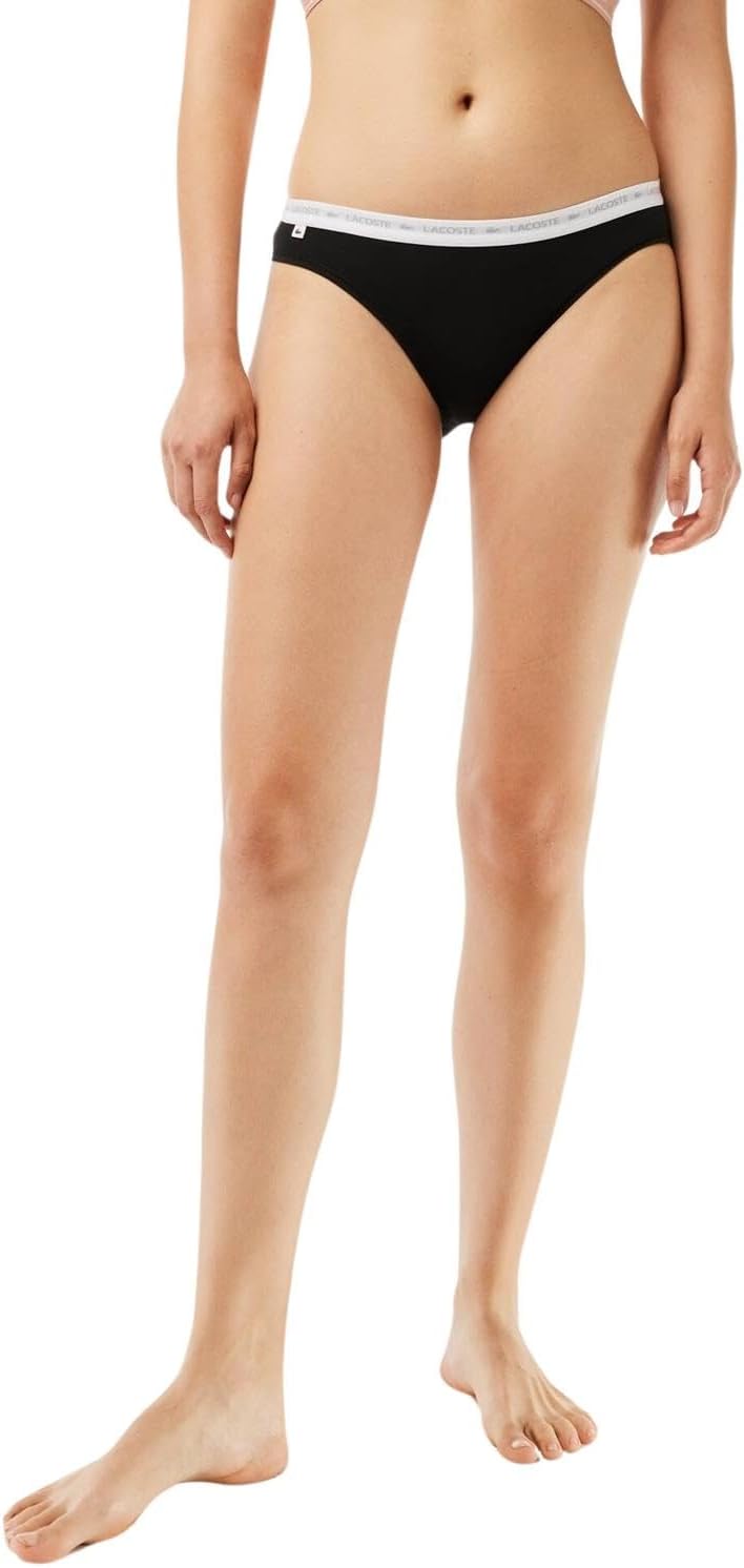 Lacoste Damen 8f1338 Slip XS Noir/Blanc-argent Chine, XS Noir/Blanc-argent Chine