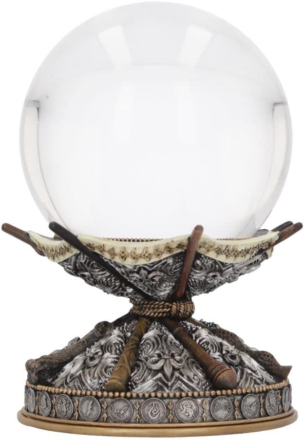 Nemesis Now Harry Potter Zauberstab, Kristallkugel und Halterung, 16 cm, Silber, Kunststoff