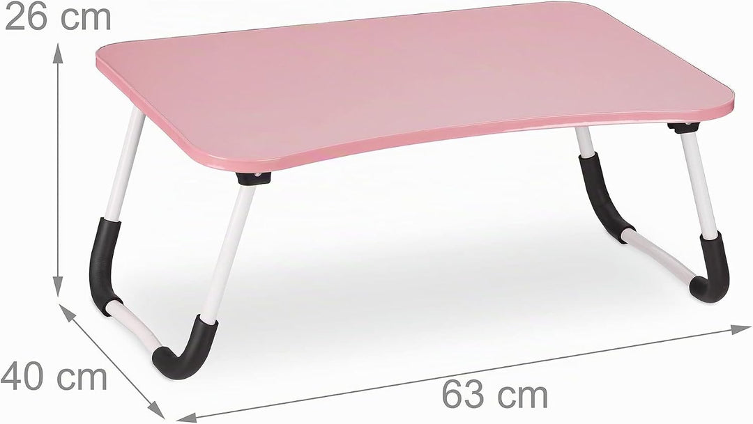 Relaxdays Laptoptisch für Bett &amp; Couch, HxBxT: 26 x 63 x 40 cm, klappbarer Betttisch, MDF, Eisen, No