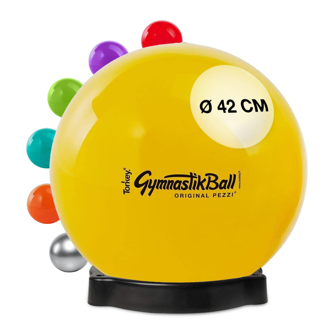 PEZZI Original Pezziball Standard m. Ballschale Sitzball 42cm Gelb, 42cm Gelb