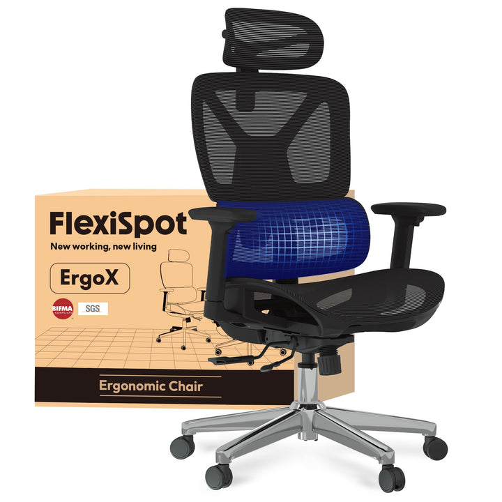 FLEXISPOT C7 LITE Ergonomischer Bürostuhl Schreibtischstuhl, 3D-Armlehnen, 3D-Kopfstütze, 5D-verstel